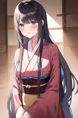 rambut panjang, wanita, Karya masterpiece, kimono